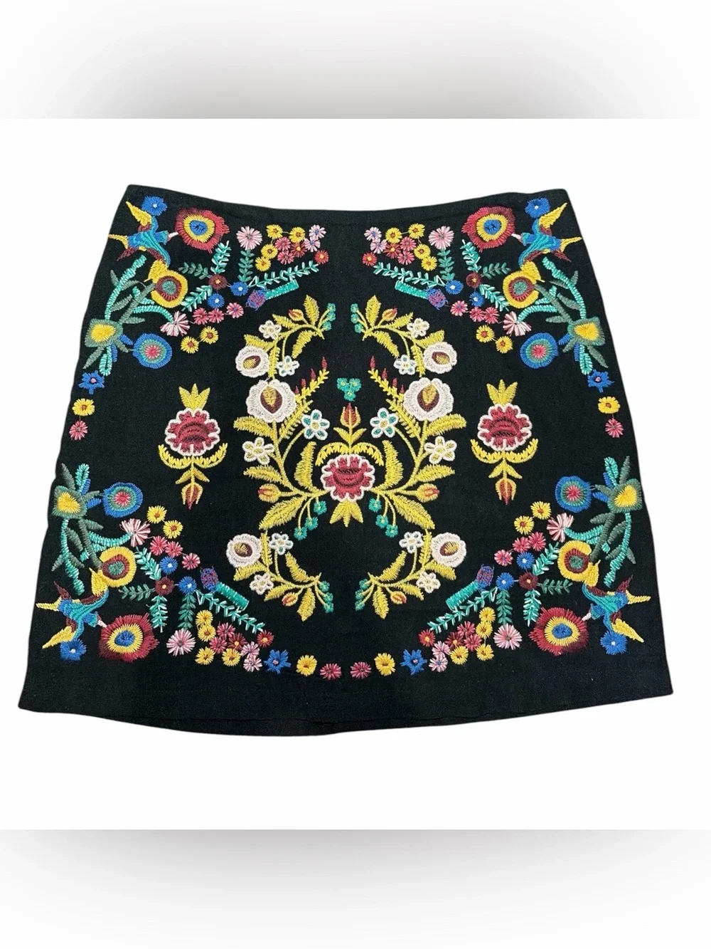 Women’s Size Medium Black Floral Embroidered Mini Skirt by Umgee